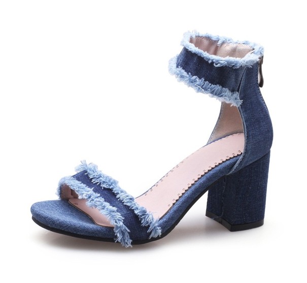 Sandale din denim pentru femei 39