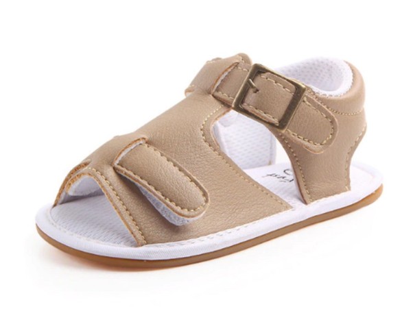 Sandale din piele pentru copii kaki 6-12 luni