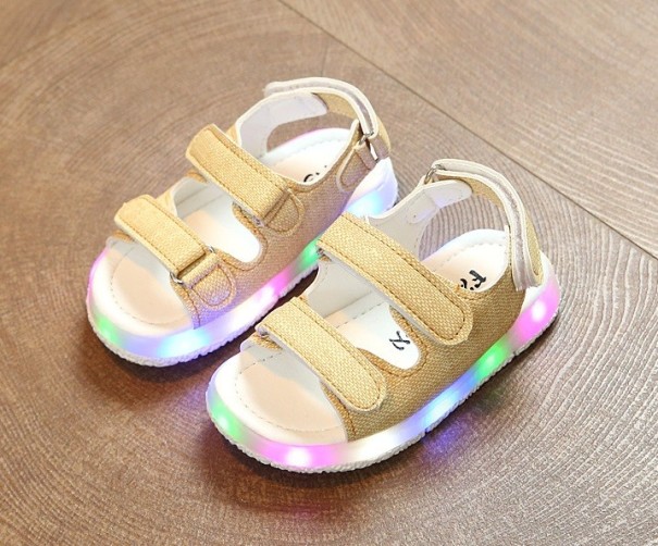 Sandale luminoase pentru copii fildeș 23