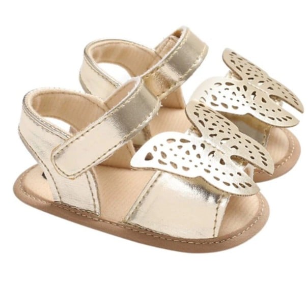 Sandale pentru fete cu papion aur 16,5