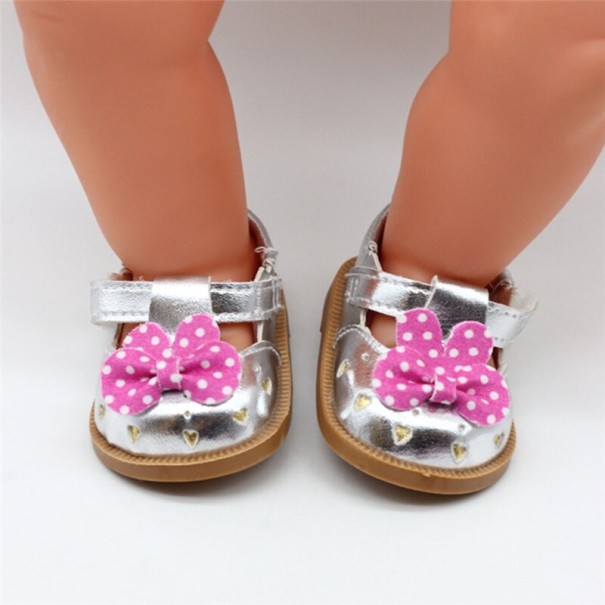 Sandalen voor pop A28 zilver