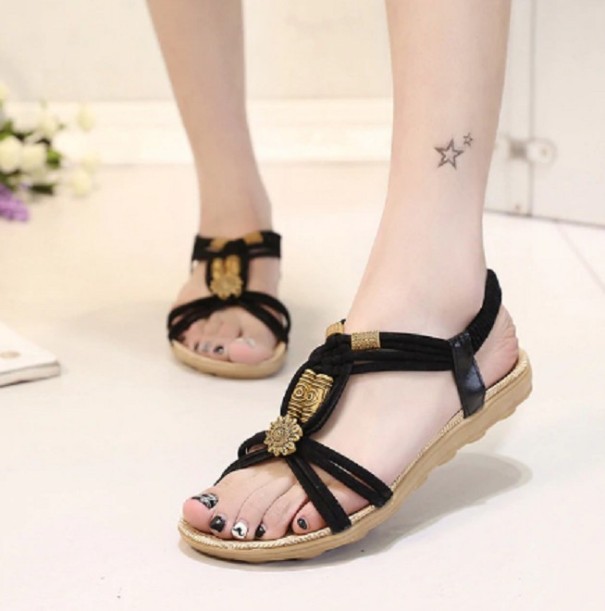 Sandales confortables pour femmes noir 37