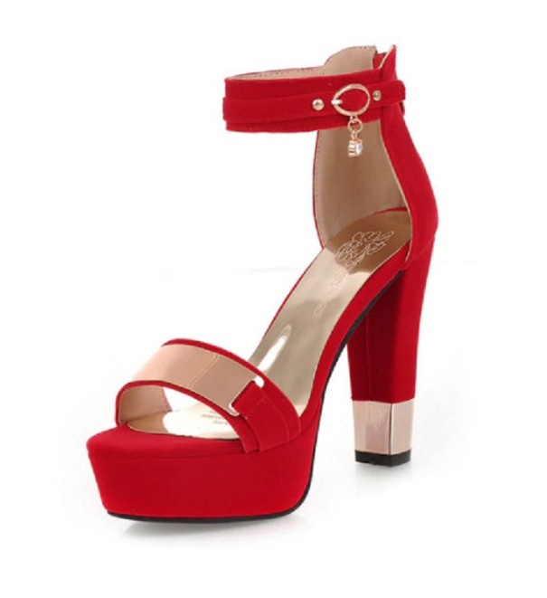 Sandali da donna con piattaforma Fanny rosso 43