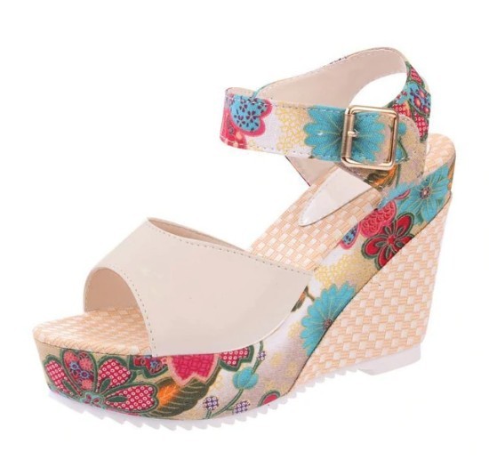 Sandali da donna con tacco crema 37