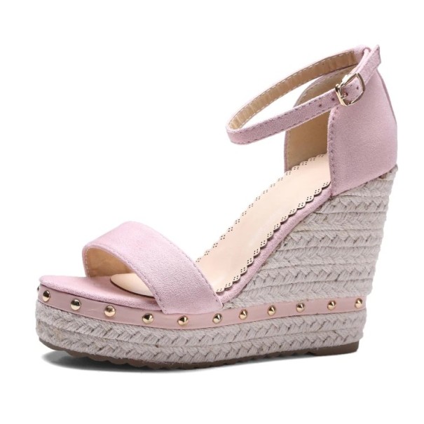 Sandali da donna in suede con piattaforma rosa 38