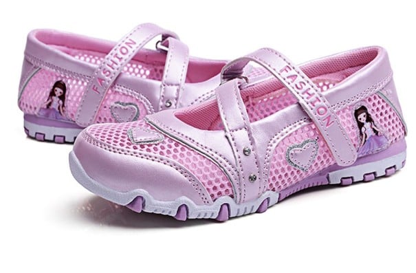 Sandali da ragazza con principessa rosa chiaro 26