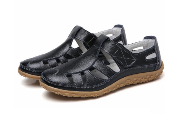 Sandalias con velcro para mujer negro 37