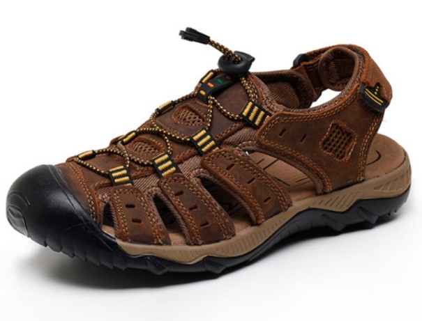 Sandalias de hombre con puntera completa J2180 marrón claro 40