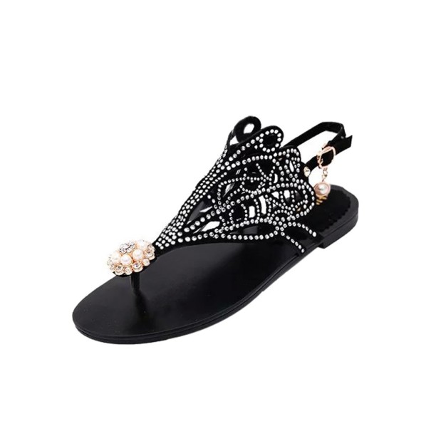 Sandalias de mujer con decoración negro 35