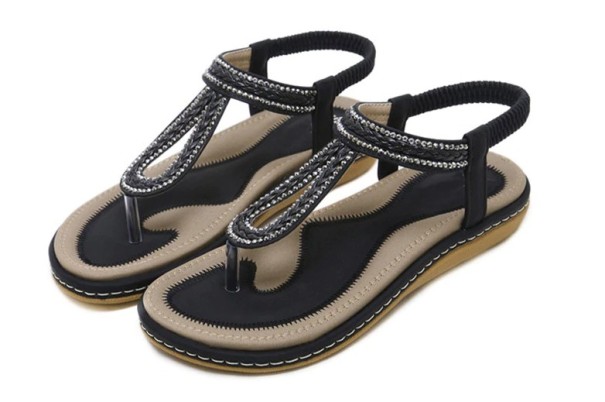 Sandalias de mujer modernas negro 39