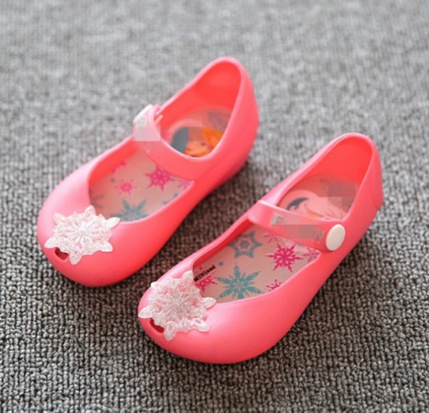 Sandalias de niña con copo de nieve salmón 21