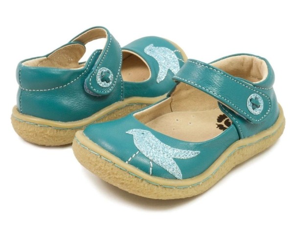 Sandalias de niña con pájaro verde 24,5