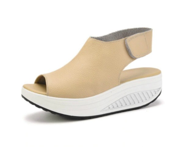 Sandalias de piel para mujer A692 beige 36