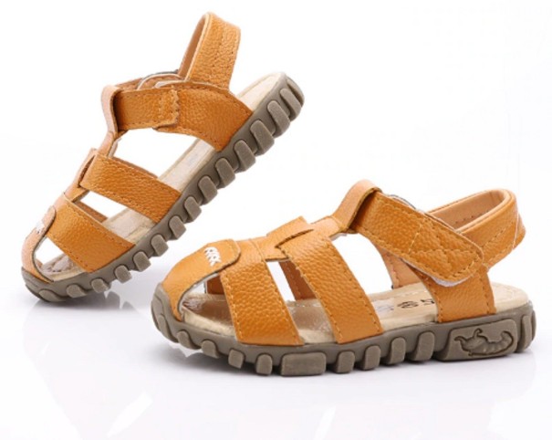 Sandalias de piel para niños marrón 22