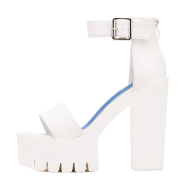 Sandalias de tacón alto para mujer blanco 36