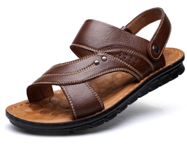 Sandalias de tiras para hombre marrón 38