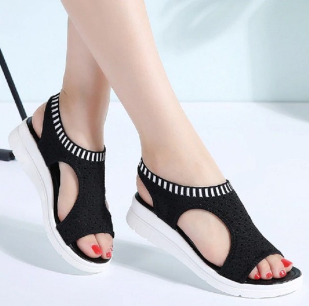 Sandalias de verano para mujer negro 36