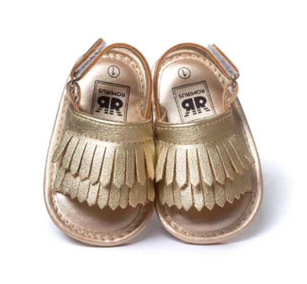 Sandalias para niños pequeños dorado 0-6 meses