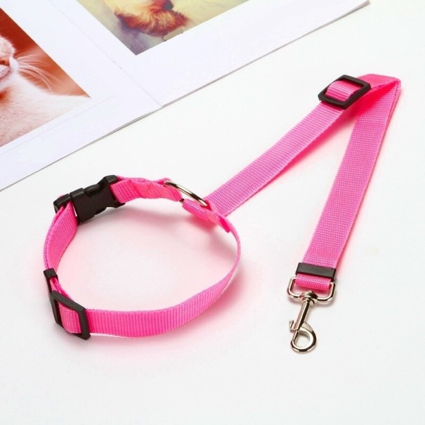 Sangle de sécurité pour chien dans la voiture rose