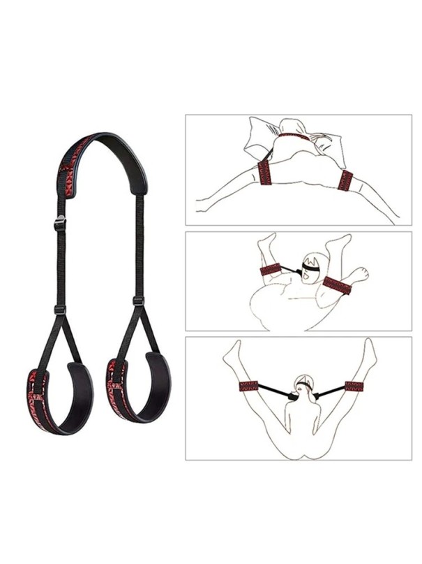 Sangle réglable avec des boucles pour les jambes et un rembourrage doux pour le cou ou le dos, support érotique pour les positions BDSM, emballage 1