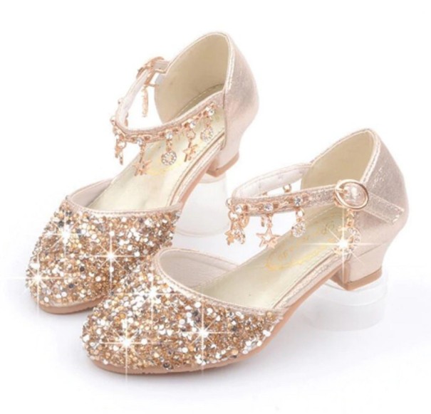 Sapatilhas de menina dourado 27