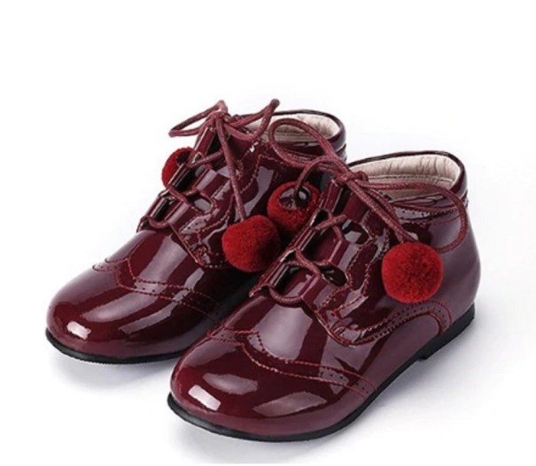 Sapatos lacados para meninas borgonha 19