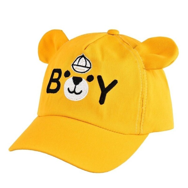 Șapcă de băiat cu urechi galben