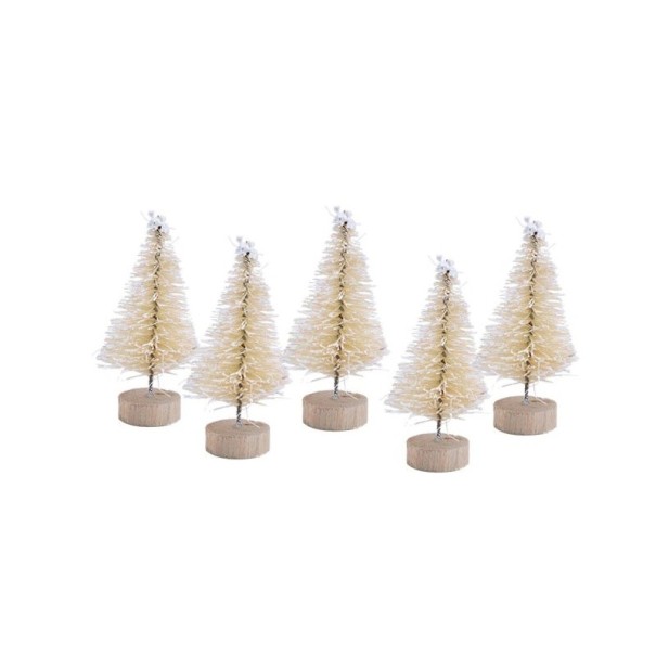 Sapin décoratif 5 cm 5 pcs blanc