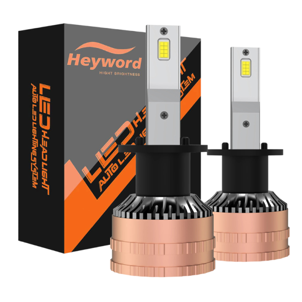 Sarja 2 kpl LED-autolamppuja Heyword H1 129000 lm 390 W 6000 K Alumiinirunko uritetulla jäähdyttimellä Valkoinen valo Autovalaisimiin 1