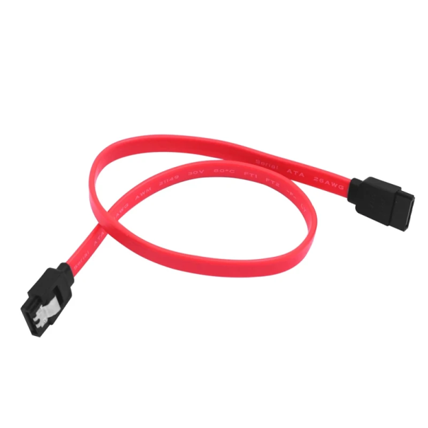 SATA III Data Cable 40 cm Fast Transfer 6 Gb/s Connection for SSD and HDD Hard Drive SATA 3.0 Interface for Computer and Server 1 pc red