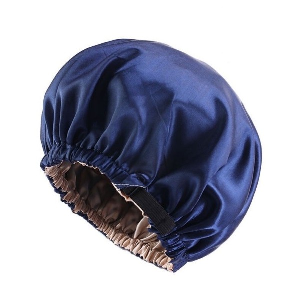 Saténová čiapka na spanie tmavo modrá