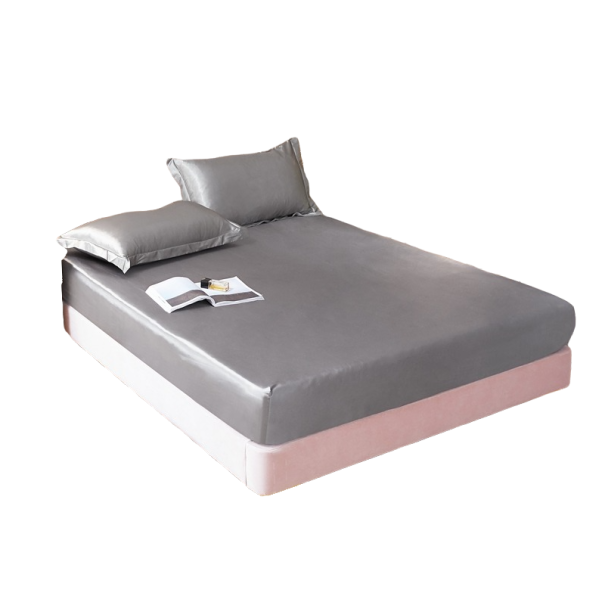 Saténové prestieradlo 90 x 200 cm sivá