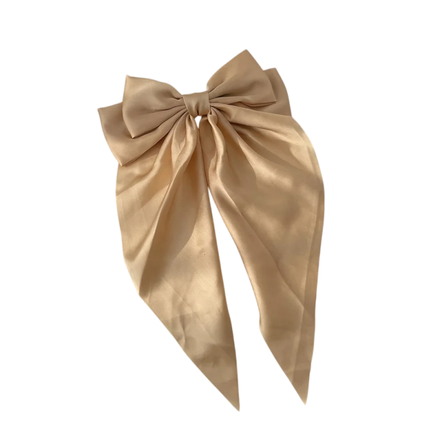 Satiinirusetti 40 x 21 cm Elegantti hiuskoristeena Naisten muotiasuste Pehmeä kiilto Tyylikäs sidonta Mukava käyttää khaki