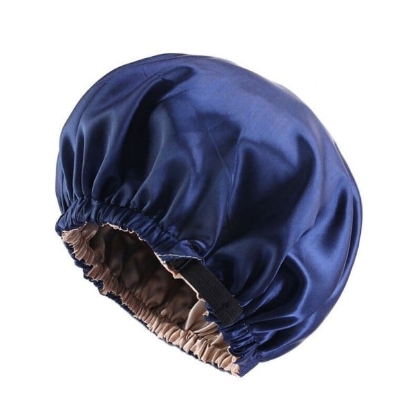 Satijnen slaapmuts donkerblauw