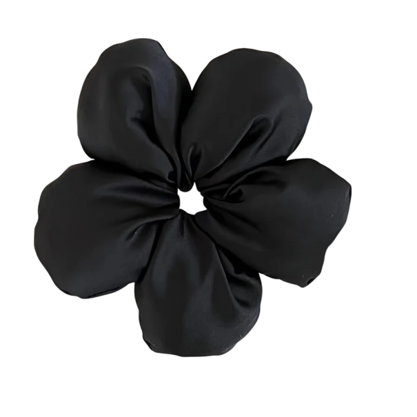 Satin bloemen haarband 1 stuks Effen haarband voor staart en knot Elegante modeaccessoire voor dagelijkse kapsels Polyester zwart