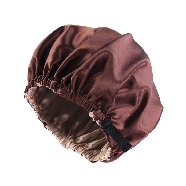 Satin sovehætte brun