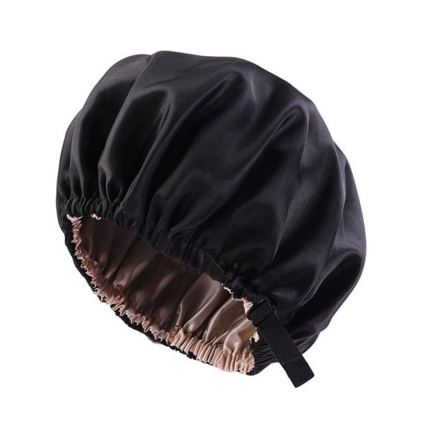 Satin sovehætte sort