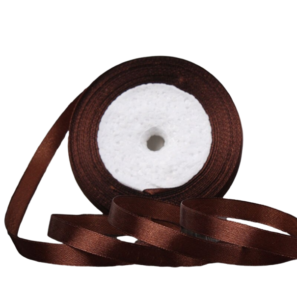 Satinband 10 mm/22 m kaffebrun