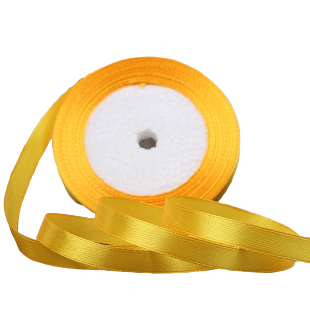 Satinbånd 38 mm/22 m mørkegul