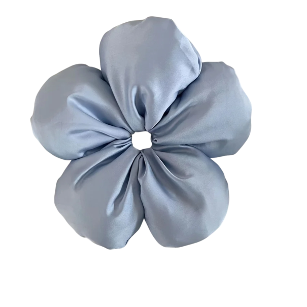 Satinblumen-Haarband 1 Stk Einfarbiges Haargummi für Pferdeschwanz und Dutt Elegantes Modeaccessoire für alltägliche Frisuren Polyester blau