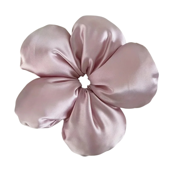 Satinblumen-Haarband 1 Stk Einfarbiges Haargummi für Pferdeschwanz und Dutt Elegantes Modeaccessoire für alltägliche Frisuren Polyester rosa