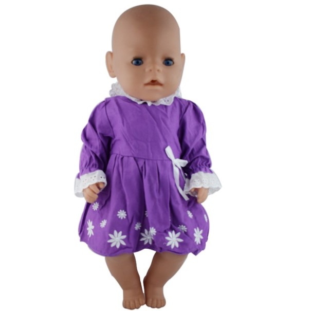 Šaty na bábiku fialová
