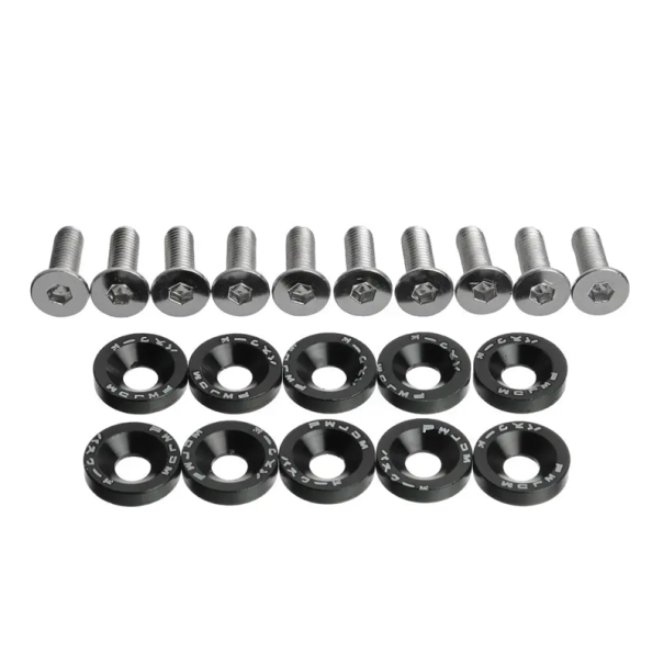 Satz mit 20 Befestigungselementen für elektrische Roller Dualtron 1 2 3 Thunder Eagel Ultra Zero – 10 Schrauben und 10 Unterlegscheiben schwarz