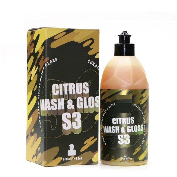 Savon moussant pour le lavage des voitures 473 ml Nettoyant citrus pour carrosserie Vitres Roues Miroirs Fort pouvoir nettoyant Brillance et parfum frais 1