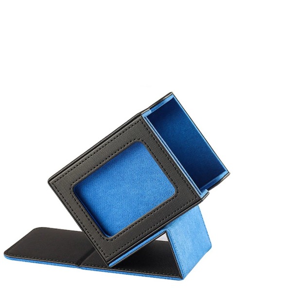 Sběratelská krabice organizér 110 x 98 x 85 mm Magnetický úložný box pro MTG TCG hry a karty černo-modrá
