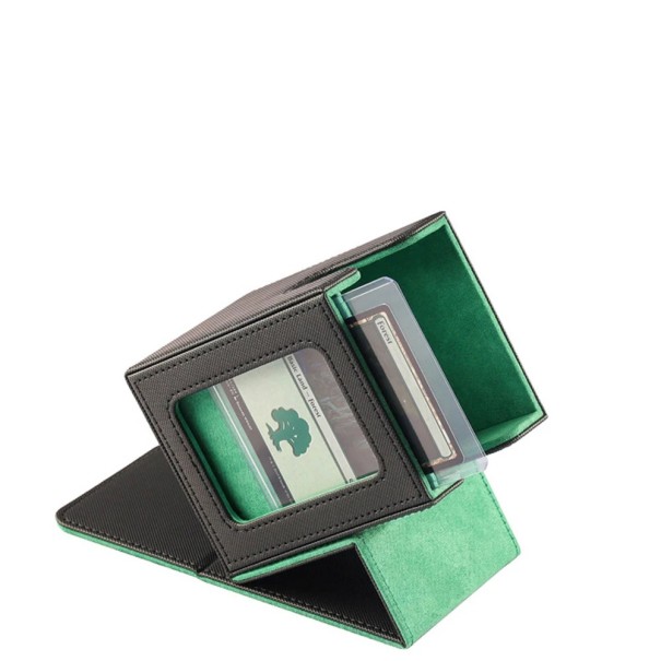 Sběratelská krabice organizér 110 x 98 x 85 mm Magnetický úložný box pro MTG TCG hry a karty světle zelená