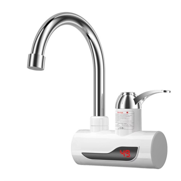 Scaldabagno istantaneo senza pressione 3000W 290 x 230 mm Rotazione a 360° Rubinetto termostatico con display per acqua calda e fredda IPX4 Spina EU 1