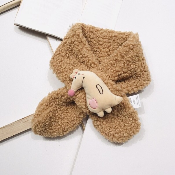 Scaldacollo per bambini con animale marrone chiaro