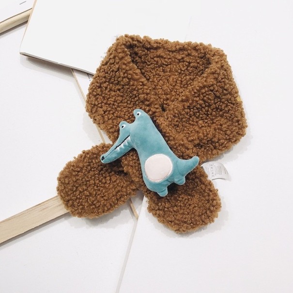 Scaldacollo per bambini con animale marrone