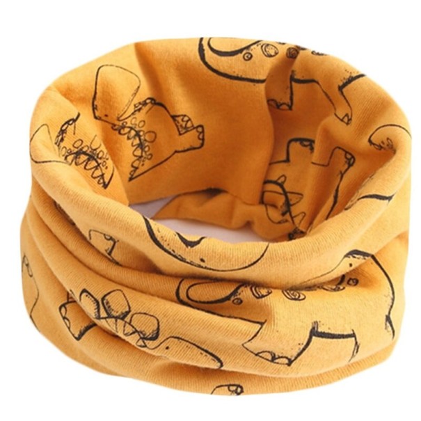 Scaldacollo per bambini con dinosauri giallo